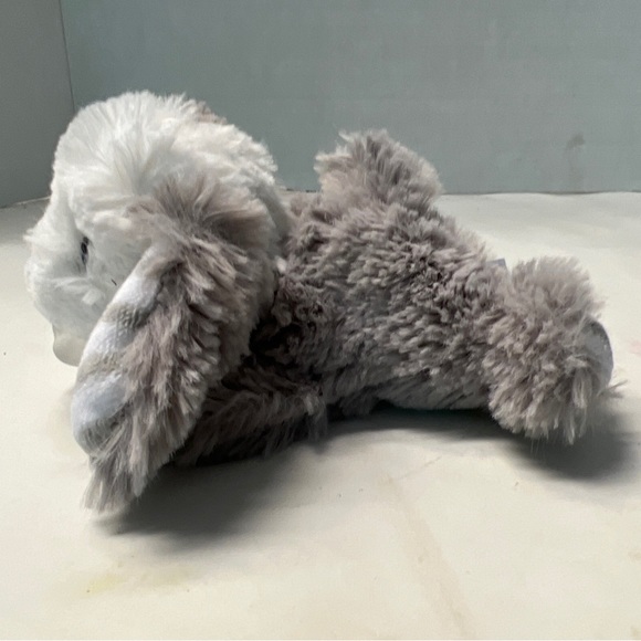 5.5” RazBaby Raz Buddy Gray Dog Plush Pacifier Holder White Loop NO Pacifier - Picture 4 of 6